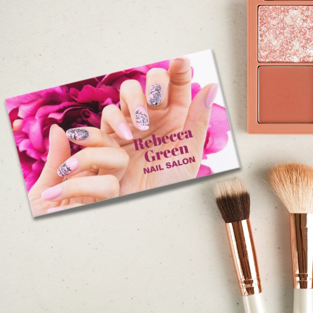 Modern beauty makeup manicure nails nail salon business card (Creator Uploaded)
