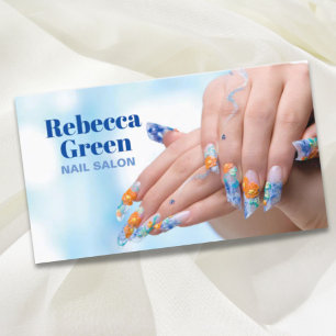 Modern beauty makeup manicure nails nail salon business card