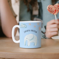 Modern Beauty Pastel Blue Elephant & Stars Kid