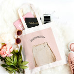 Modern Beauty Pastel Pink Bear With Name<br><div class="desc">Modern Beauty Pastel Pink Bear With Name</div>