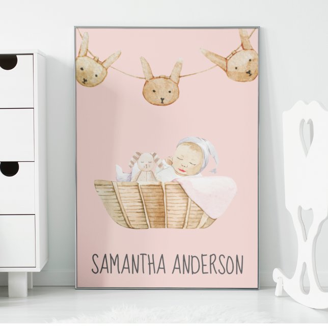 Modern Beauty Pastel Pink Kid Name Poster (Creator Uploaded)
