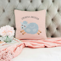 Modern Beauty Pastel Pink Sheep And Kid Name