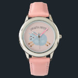 Modern Beauty Pastel Pink Sheep And Kid Name Watch<br><div class="desc">Modern Beauty Pastel Pink Sheep And Kid Name</div>