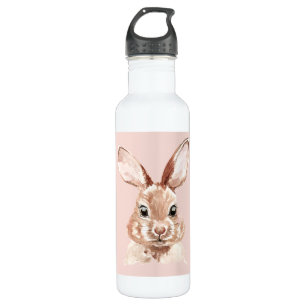Modern Beauty Pastel Pink Watercolor Bunny Lovely 710 Ml Water Bottle