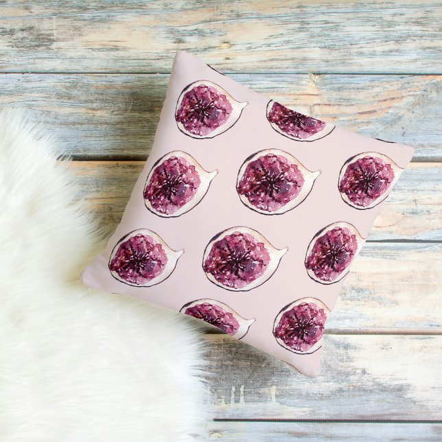 Modern Beauty Pastel Purple Figs Pattern Cushion (Creator Uploaded)