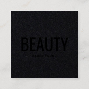 Modern beauty salon trendy black kraft chic makeup square business card