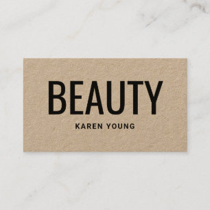 Modern beauty salon trendy rustic kraft makeup business card