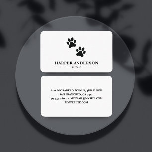 Modern Beauty Simple Pet Care Professional Logo Business Card