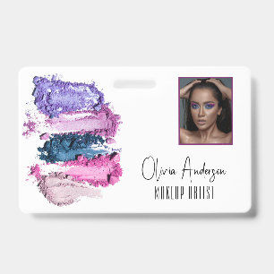 Modern Beauty Swatch Makeup Artist Picture ID Badge