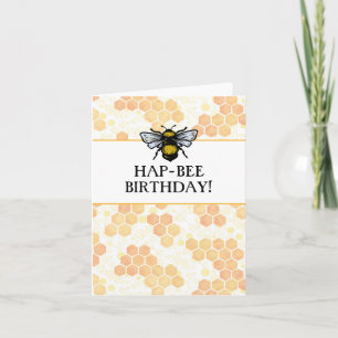 Modern Bee Happy Birthday Card