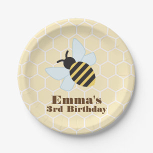Modern Bee Paper Plate