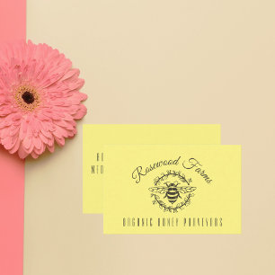 Modern Bee Wreath Business Card