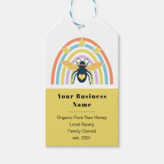 Modern Beekeper Apiary Organic Honey Retro Rainbow Gift Tags