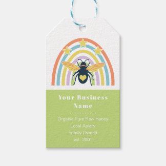 Modern Beekeper Apiary Organic Honey Retro Rainbow Gift Tags