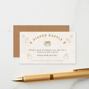 Modern Beer Diaper Raffle Baby Shower Enclosure Card