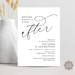 Modern Before Happily Ever After Rehearsal Dinner Invitation
