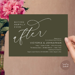 Modern Before Happily Ever After Rehearsal Dinner Invitation