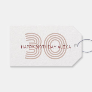 Modern Beige and Wine Monogram Gift Tags
