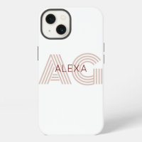 Modern Beige and Wine Monogram