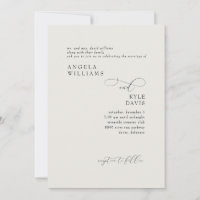 Modern Beige Bride Parents Wedding Invitation