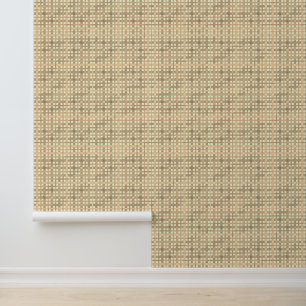 Modern Beige Brown Tan Plaid  Wallpaper