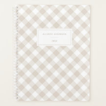 Modern Beige Buffalo Plaid