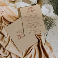 Modern Beige Burnt Orange Boho Wedding Details