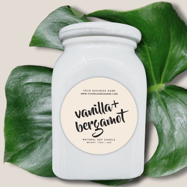 Modern beige candle product label (Creator Uploaded)