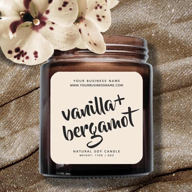 Modern beige candle product label (Creator Uploaded)