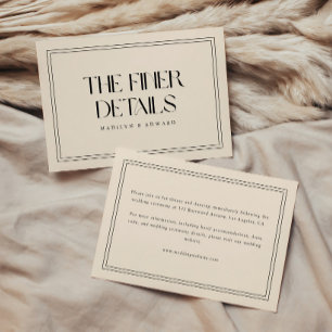 Modern Beige Cream Bold Typography Wedding Details Enclosure Card