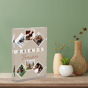 Modern Beige Friends Forever Photo Collage