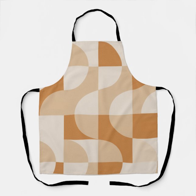 Modern Beige Geometric Apron (Front)