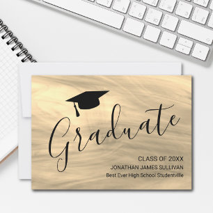 Modern Beige Graduation Announcement