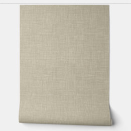 Modern Beige Home Office Linen Look Texture Wallpaper