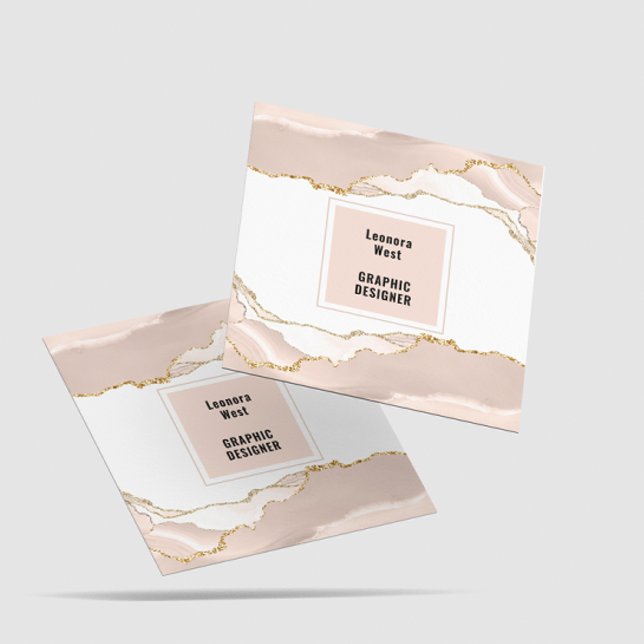  Modern Beige Ivory Square Business Card (Creator Uploaded)