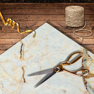 Modern Beige Marble Brown Inlay Wedding Tissue Paper