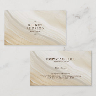 Modern Beige Marble Business Card