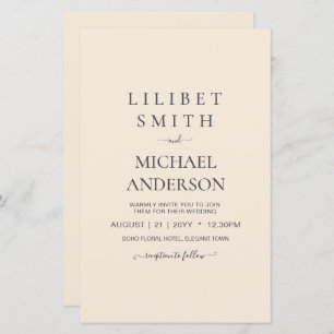 Modern Beige Monochrome Wedding