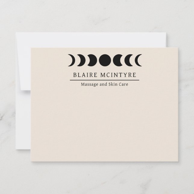 Modern Beige Moon Phases Elegant Card (Front)