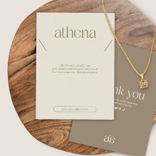 Modern Beige Necklace Jewellery Display Card