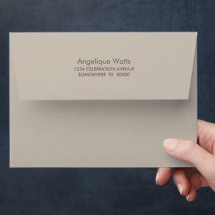 Modern Beige Return Addressed Envelope