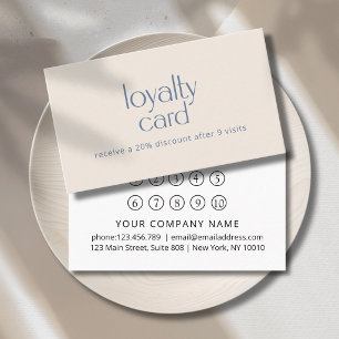 Modern Beige Salon 10 Loyalty Card