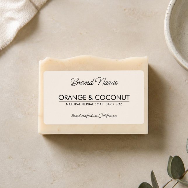 Modern beige simple cosmetics soap label (Creator Uploaded)