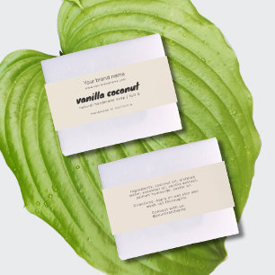 Modern beige soap packaging ingredients wrap label invitation belly band