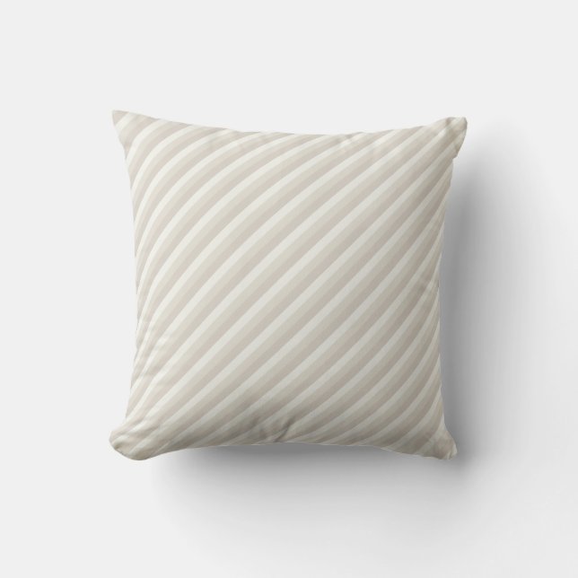 Modern Beige Striped Chic Design Elegant Template Cushion (Front)