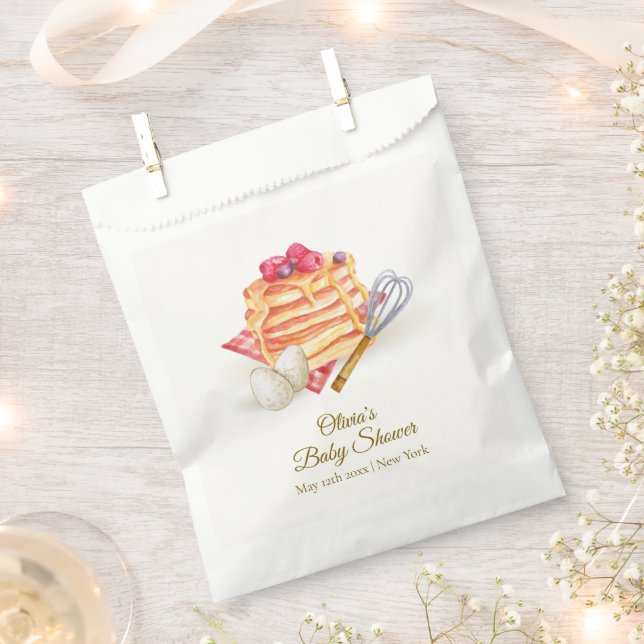 Modern Berry Pancake Egg Whisk Brunch Baby Shower  Favour Bags (Clipped)