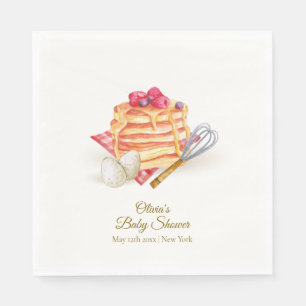 Modern Berry Pancake Egg Whisk Brunch Baby Shower Napkin