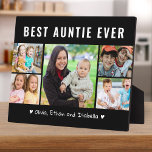 Modern Best Auntie Ever 5 Photo Collage Black Plaque<br><div class="desc">Create your own best auntie ever photo collage plaque with 5 photographs of neice and nephew to make this a memorable keepsake gift for the favourite aunt.</div>
