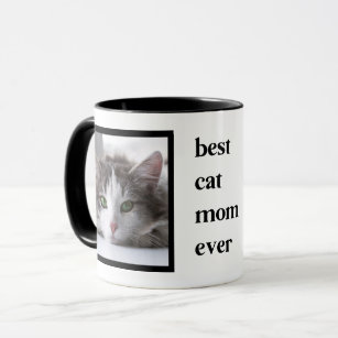 Modern Best Cat Mum Ever Quote 2 Photo Mug