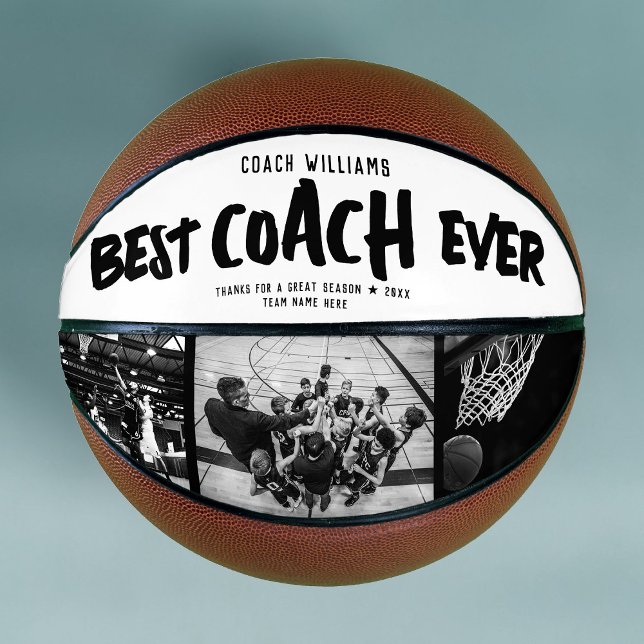 Modern BEST COACH EVER Cool Street Style Collage Basketball (Creator Uploaded)